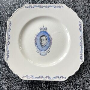 Wedgewood 1937 King Edward VIII Coronation Royal Commemorative‎ 8.5" SQ Plate